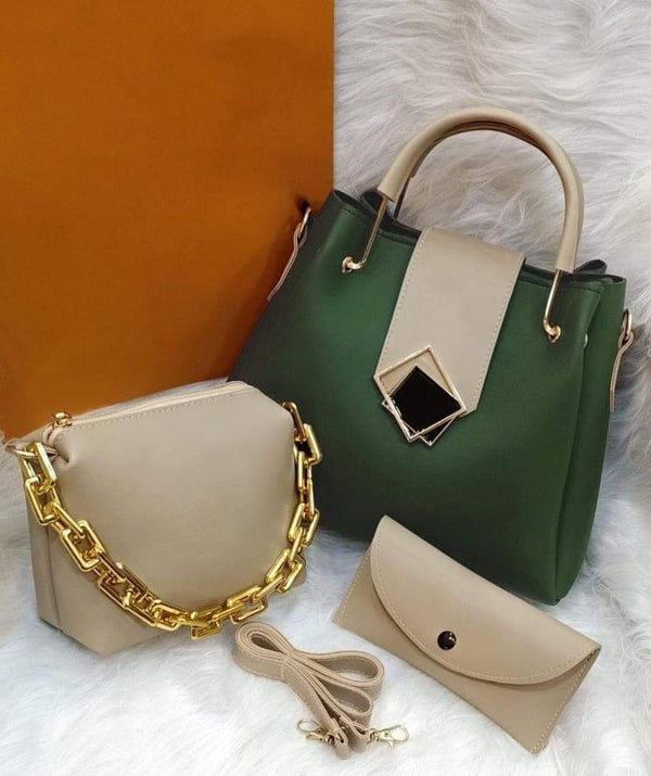Hand bags for girls pack of 3 and 4 piece set with long strap and Stylish Chains and Keychain