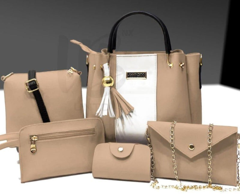 5 Pcs Jimmy Choo Bag Set 🎀 🔸 Good Quality 🔸 Small Pouches 🔸 Light Weight 🔸 Material : Soft Leather