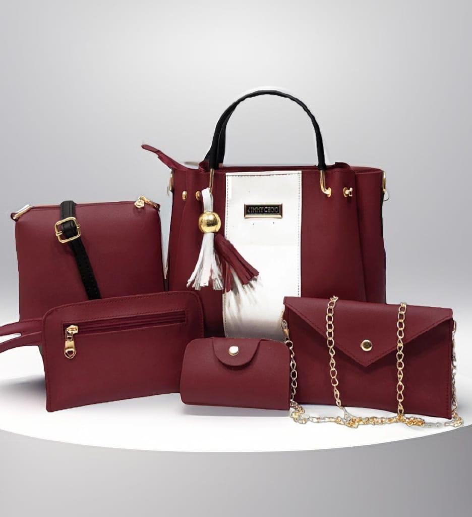5 Pcs Jimmy Choo Soft Leather Bag Set
