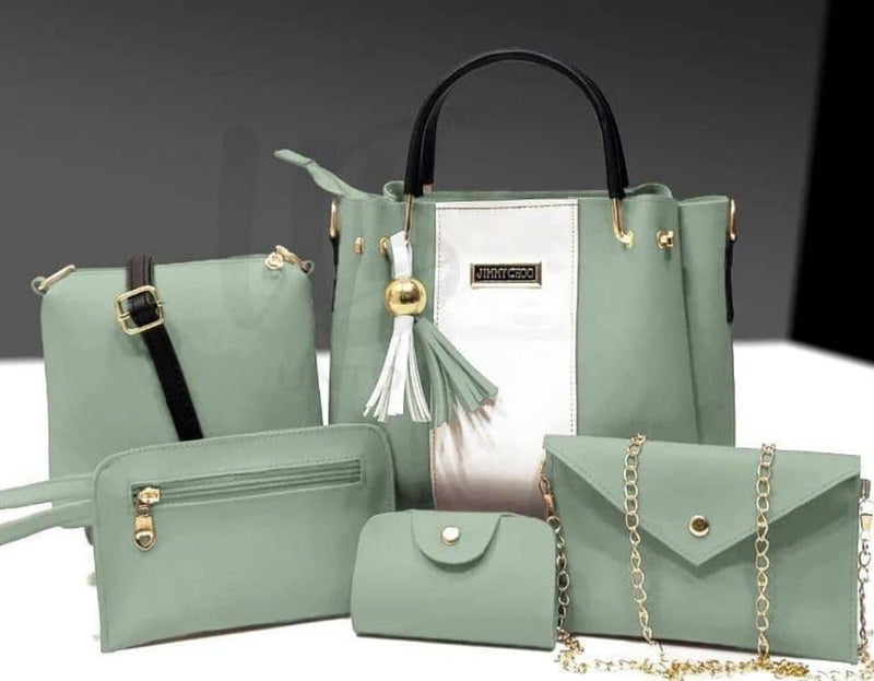5 Pcs Jimmy Choo Bag Set 🎀 🔸 Good Quality 🔸 Small Pouches 🔸 Light Weight 🔸 Material : Soft Leather