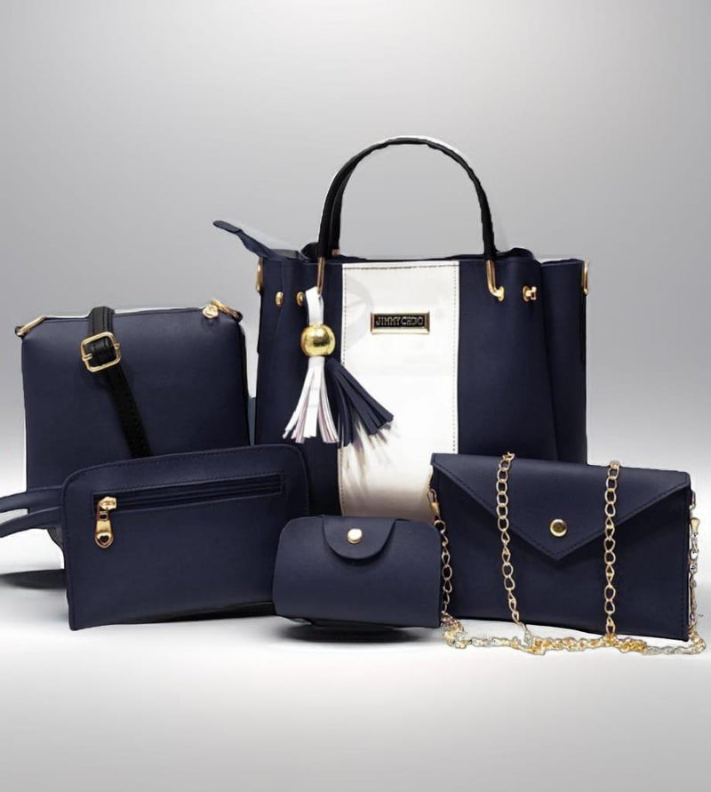 5 Pcs Jimmy Choo Bag Set 🎀 🔸 Good Quality 🔸 Small Pouches 🔸 Light Weight 🔸 Material : Soft Leather