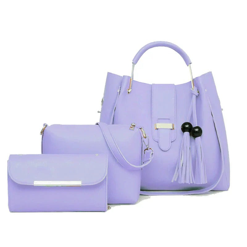 Fashion Single Shoulder Hand Messenger Bag Women's Three Piece Set Of Tassel Bags