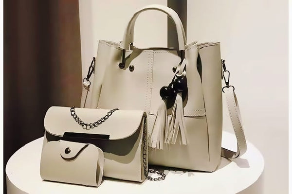 Fashion Single Shoulder Hand Messenger Bag Women's Three Piece Set Of Tassel Bags