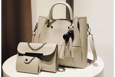 Women's 3-Piece Tassel Shoulder & Messenger Bag Set