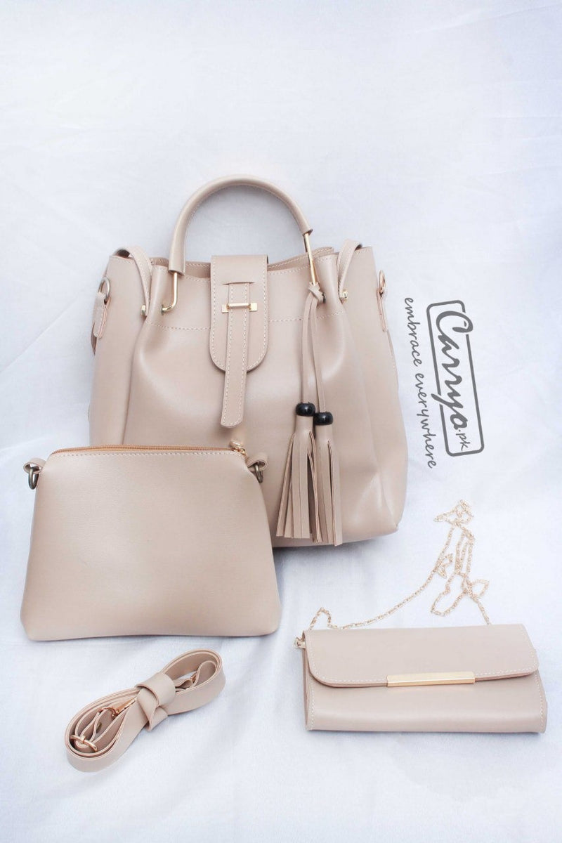 Fashion Single Shoulder Hand Messenger Bag Women's Three Piece Set Of Tassel Bags
