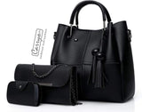 Fashion Single Shoulder Hand Messenger Bag Women's Three Piece Set Of Tassel Bags