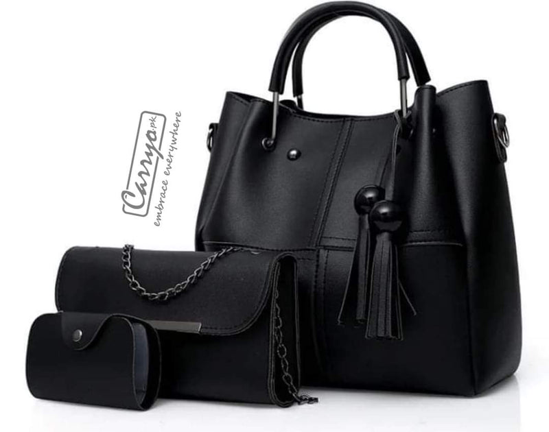 Fashion Single Shoulder Hand Messenger Bag Women's Three Piece Set Of Tassel Bags