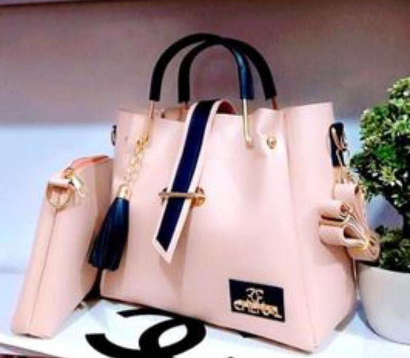 New Design 2023 Channel 2 Pieces Handbags With Long Carry Set For Girls