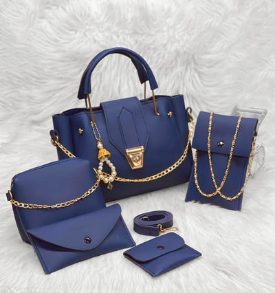 Girls' 5-Piece Handbag Set with Long Strap