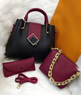 Hand bags for girls pack of 3 and 4 piece set with long strap and Stylish Chains and Keychain