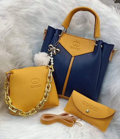 Women's PU Leather Plain Handle Shoulder Bag